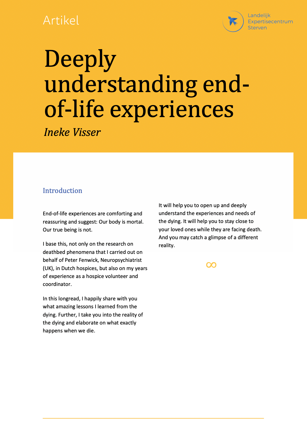 Deeply understanding end- of-life experiences