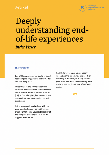 Deeply understanding end- of-life experiences